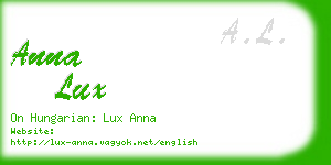 anna lux business card